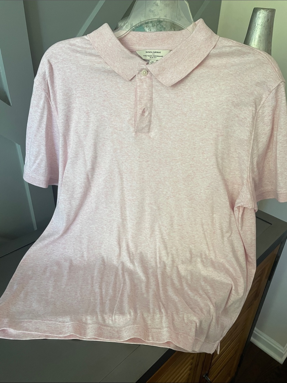 Banana Republic Pale Pink Heather Polo